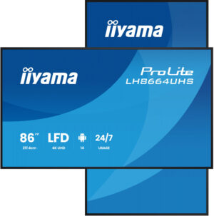 iiyama LH8664UHS-B3AG beeldkrant Digitale signage flatscreen 2,17 m (85.6") Wifi 450 cd/m² 4K Ultra HD Zwart Type processor Andr
