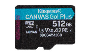 Kingston Technology 512GB microSDXC Canvas Go! Plus Gen4 200R A2 U3 enkel pakket zonder adapter
