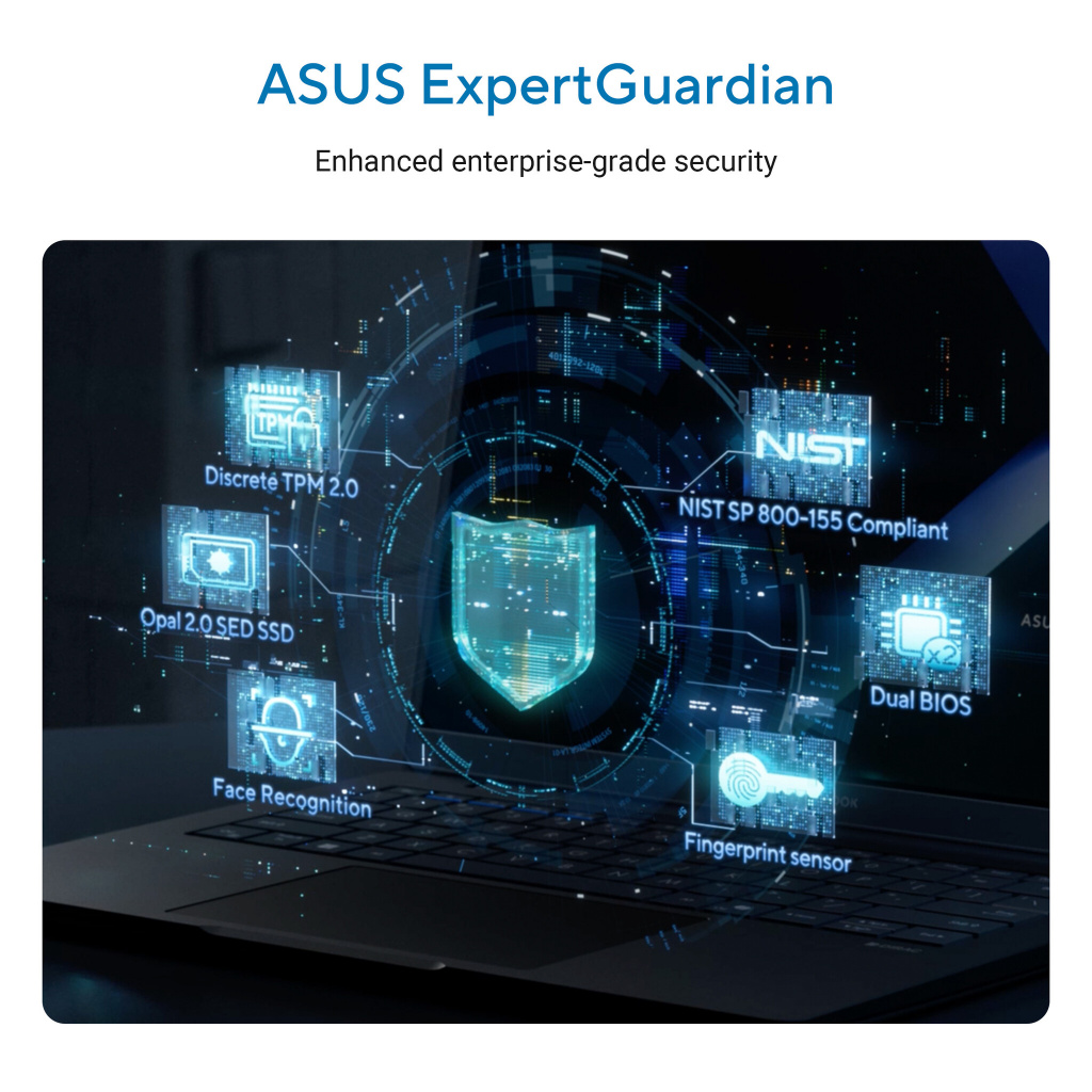 ASUS ExpertBook B5 B5605CCA-MB0014X Intel Core Ultra 5 225H Laptop 40,6 cm (16") WUXGA 16 GB DDR5-SDRAM 512 GB SSD Wi-Fi 7 (802. - Afbeelding 8