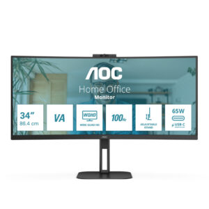 AOC V5 CU34V5CW LED display 86,4 cm (34") 3440 x 1440 Pixels Wide Quad HD Zwart