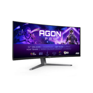 AOC AGON PRO AG346UCD computer monitor 86,4 cm (34") 3440 x 1440 Pixels Wide Quad HD QD-OLED Zwart, Grijs