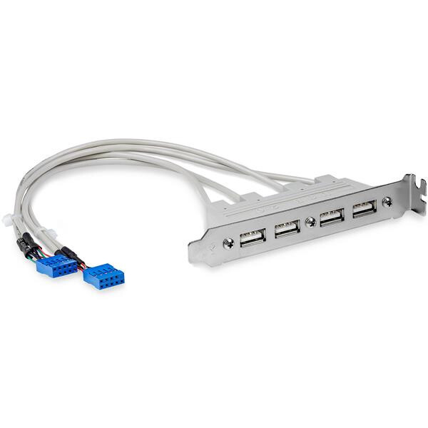 StarTech.com 4-poorts USB A vrouwelijke sleufplaatadapter
