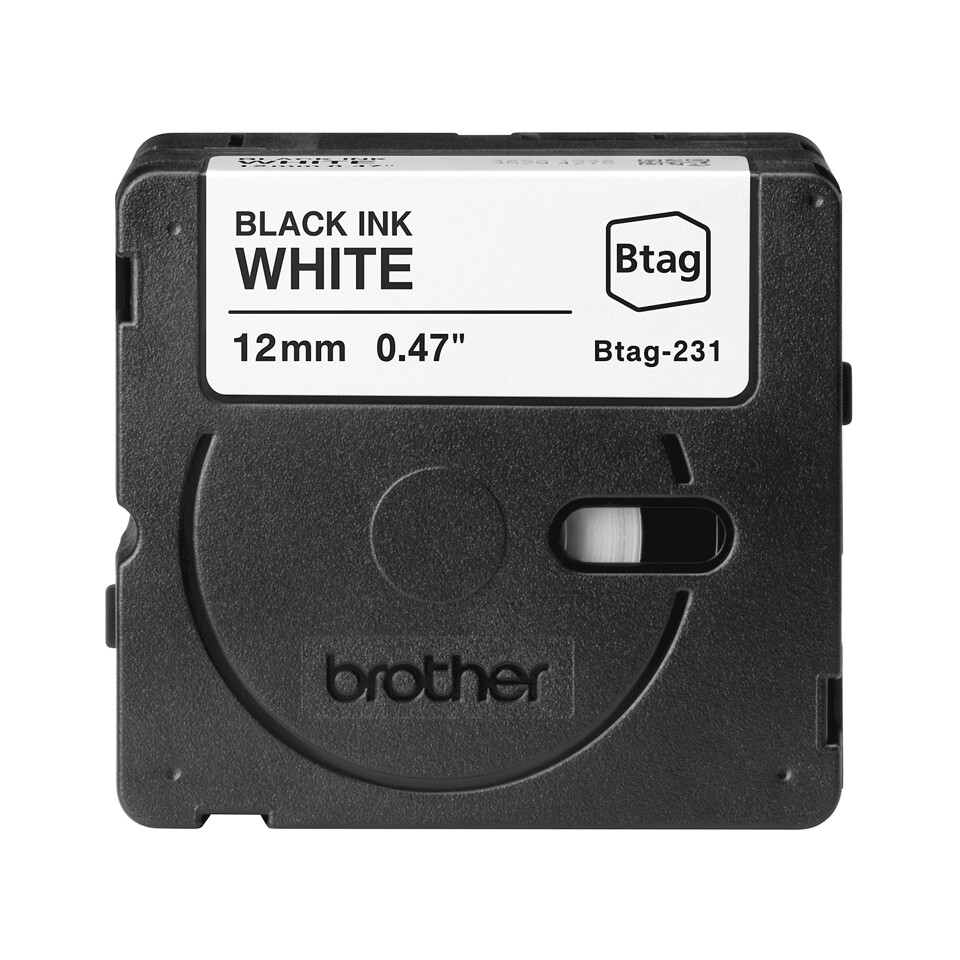 Brother BTAG-231 labelprinter-tape Zwart op wit - Afbeelding 2
