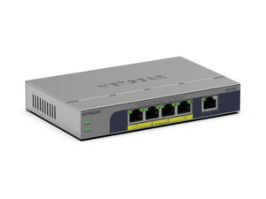 NETGEAR GS105P Unmanaged Gigabit Ethernet (10/100/1000) Power over Ethernet (PoE) Bureaublad-/wandmontage Grijs