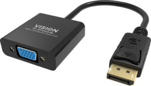 Vision TC-DPVGA/BL video kabel adapter DisplayPort VGA (D-Sub) Zwart