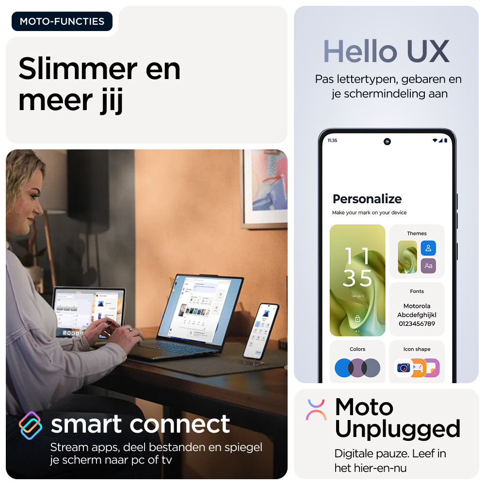 Motorola moto g86 power 5G 16,9 cm (6.67") Dual SIM Android 15 USB Type-C 12 GB 256 GB 6720 mAh Blauw - Afbeelding 21