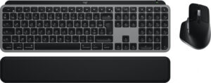 Logitech Master MX Keys S Combo for Mac toetsenbord Inclusief muis Thuis/Werk RF-draadloos + Bluetooth AZERTY Frans Aluminium, Z