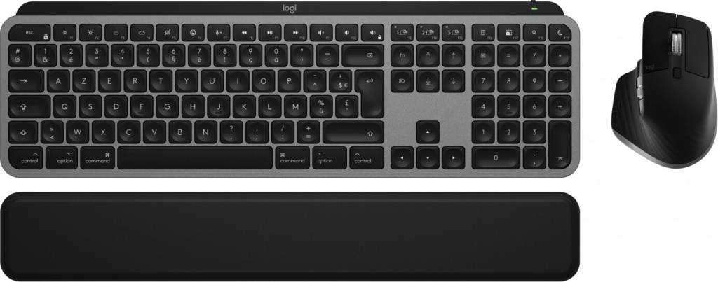 Logitech Master MX Keys S Combo for Mac toetsenbord Inclusief muis Thuis/Werk RF-draadloos + Bluetooth AZERTY Frans Aluminium, Z