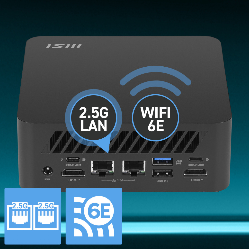 MSI Cubi Z AI 8M-008BEU AMD Ryzen 5 8645HS 2 slots Max 64GB RAM No HDD No OS Black - Afbeelding 7