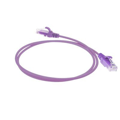 ACT Paarse 1,5 meter LSZH U/UTP CAT6 datacenter slimline patchkabel snagless met RJ45 connectoren - Afbeelding 2