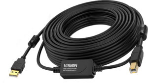 Vision TC 10MUSB+/BL/2 USB-kabel USB 2.0 10 m USB A USB B Zwart