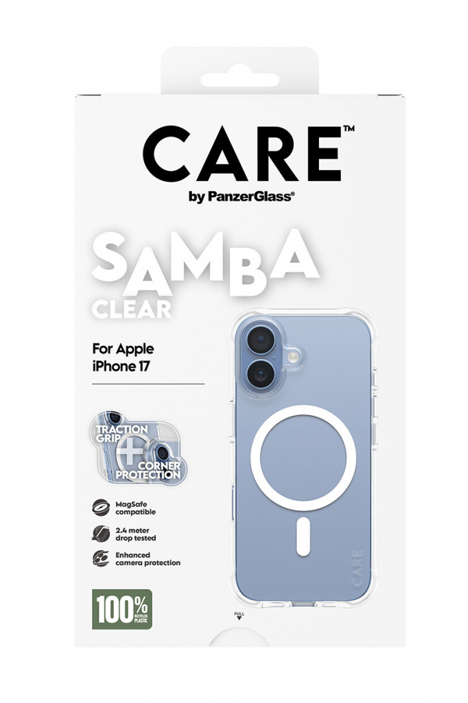 PanzerGlass CARE by ® Fashionable Case Samba Transparent w. White MagSafe iPhone 17 mobiele telefoon behuizingen Hoes Transparan - Afbeelding 3
