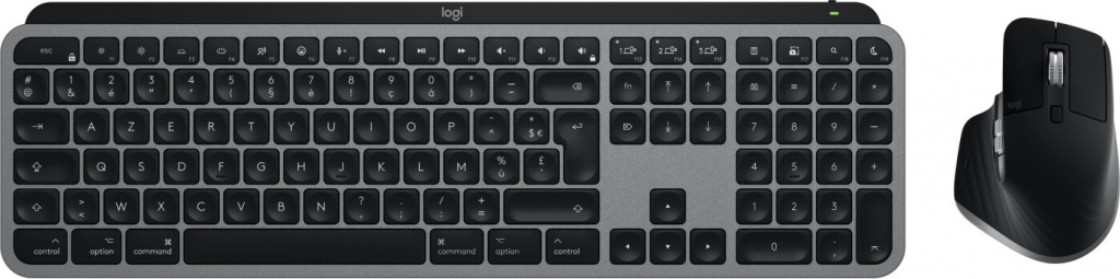 Logitech Master MX Keys S Combo for Mac toetsenbord Inclusief muis Thuis/Werk RF-draadloos + Bluetooth AZERTY Frans Aluminium, Z - Afbeelding 4