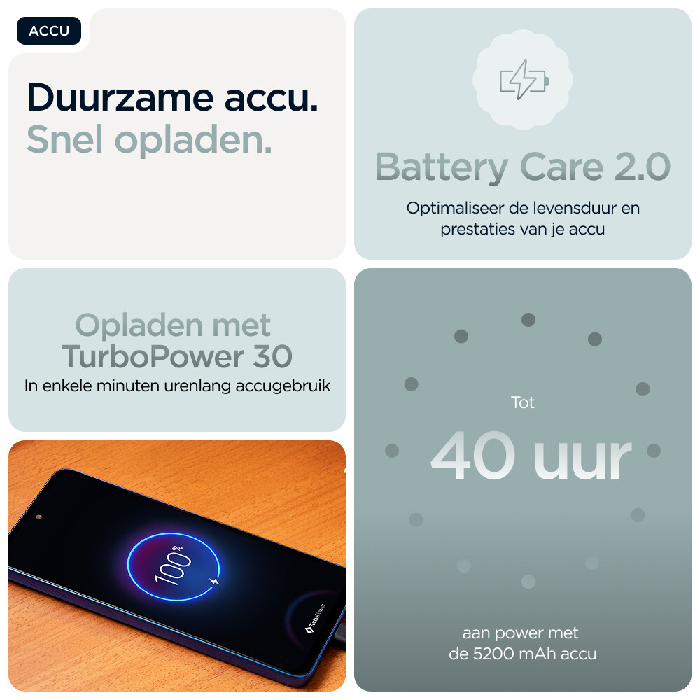 Motorola moto g56 5G 17,1 cm (6.72") Hybride Dual SIM Android 15 USB Type-C 8 GB 256 GB 5200 mAh Grijs - Afbeelding 16