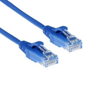 ACT Blauwe 1.5 meter LSZH U/UTP CAT6 datacenter slimline patchkabel snagless met RJ45 connectoren