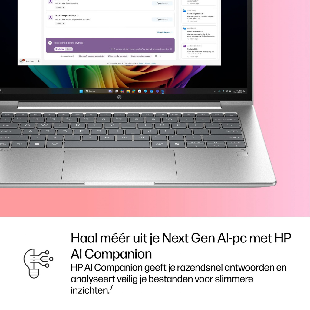 HP ProBook 4 PB4G1q14 X126100 14 32GB/512 PC NL Copilot+ PC Qualcomm Snapdragon X1-26-100 Laptop 35,6 cm (14") WUXGA LPDDR5x-SDR - Afbeelding 15