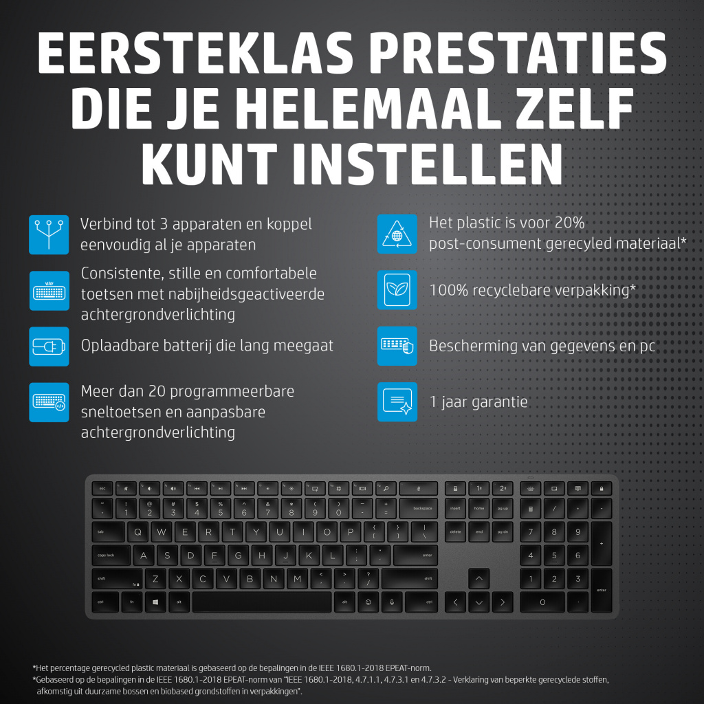 HP 975 dual-mode draadloos toetsenbord - Afbeelding 11