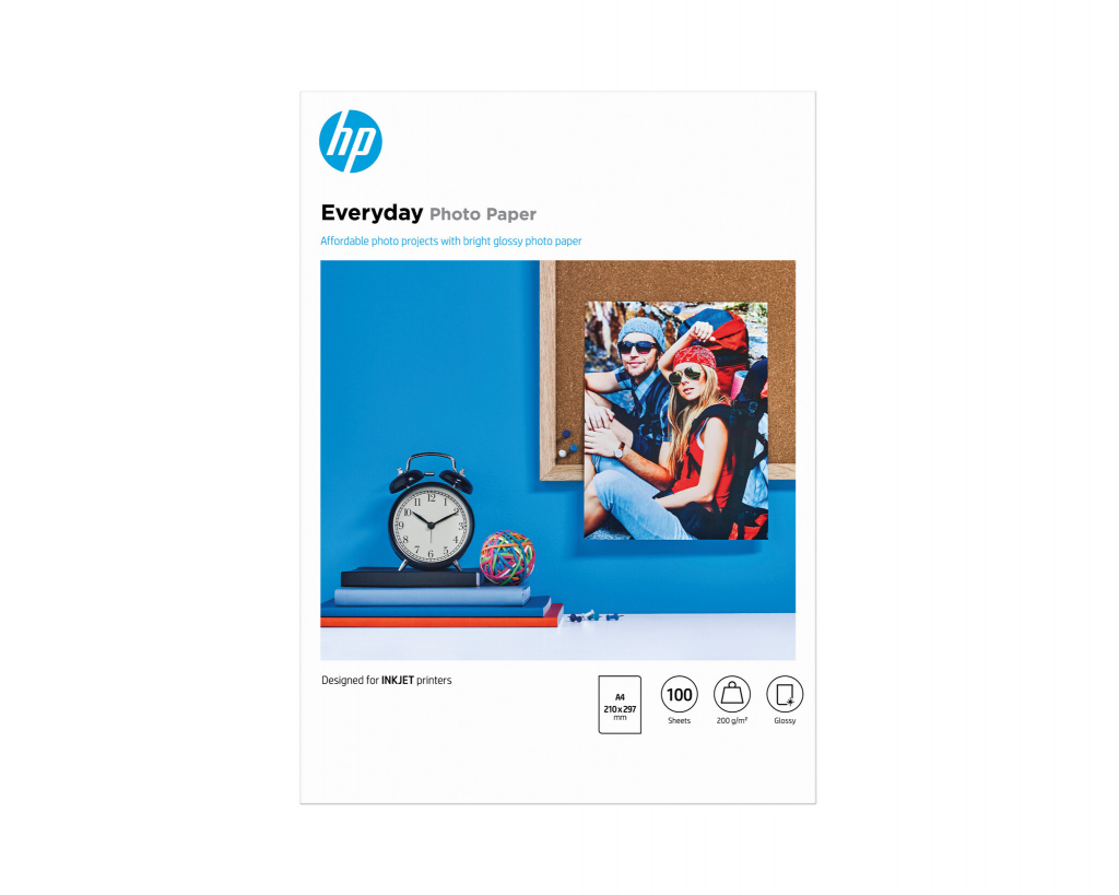 HP Everyday fotopapier, glanzend, 200 g/m2, A4 (210 x 297 mm), 100 vellen