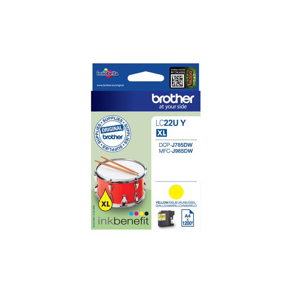 Brother LC22UY inktcartridge 1 stuk(s) Origineel Hoog (XL) rendement Geel - Afbeelding 3