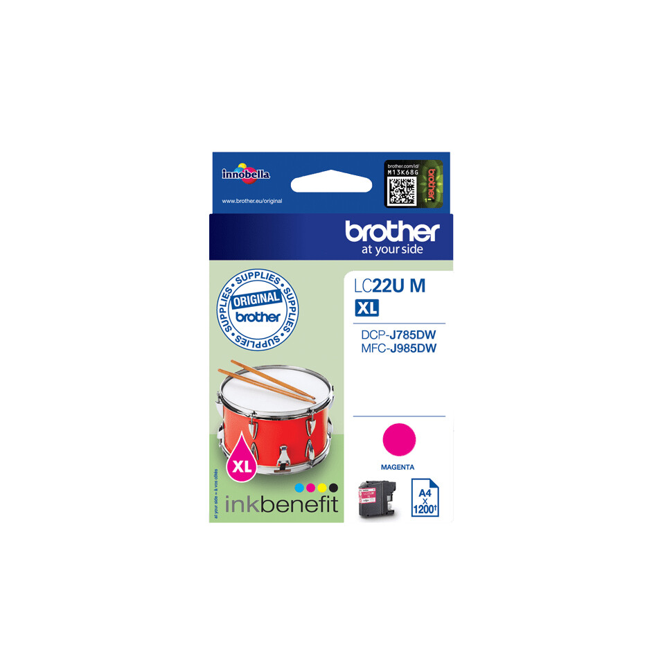 Brother LC22UM inktcartridge 1 stuk(s) Origineel Hoog (XL) rendement Magenta - Afbeelding 2