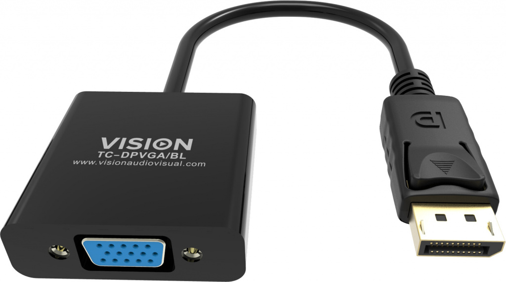 Vision TC-DPVGA/BL video kabel adapter DisplayPort VGA (D-Sub) Zwart - Afbeelding 3