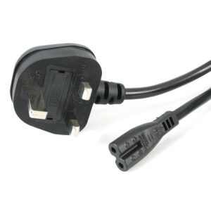 StarTech.com 1m UK Computer Stroomkabel, BS 1363 naar C7, 2.5A 250V, 18AWG, Zwart, UK Laptop Vervangkabel, Printer Voedingskabel