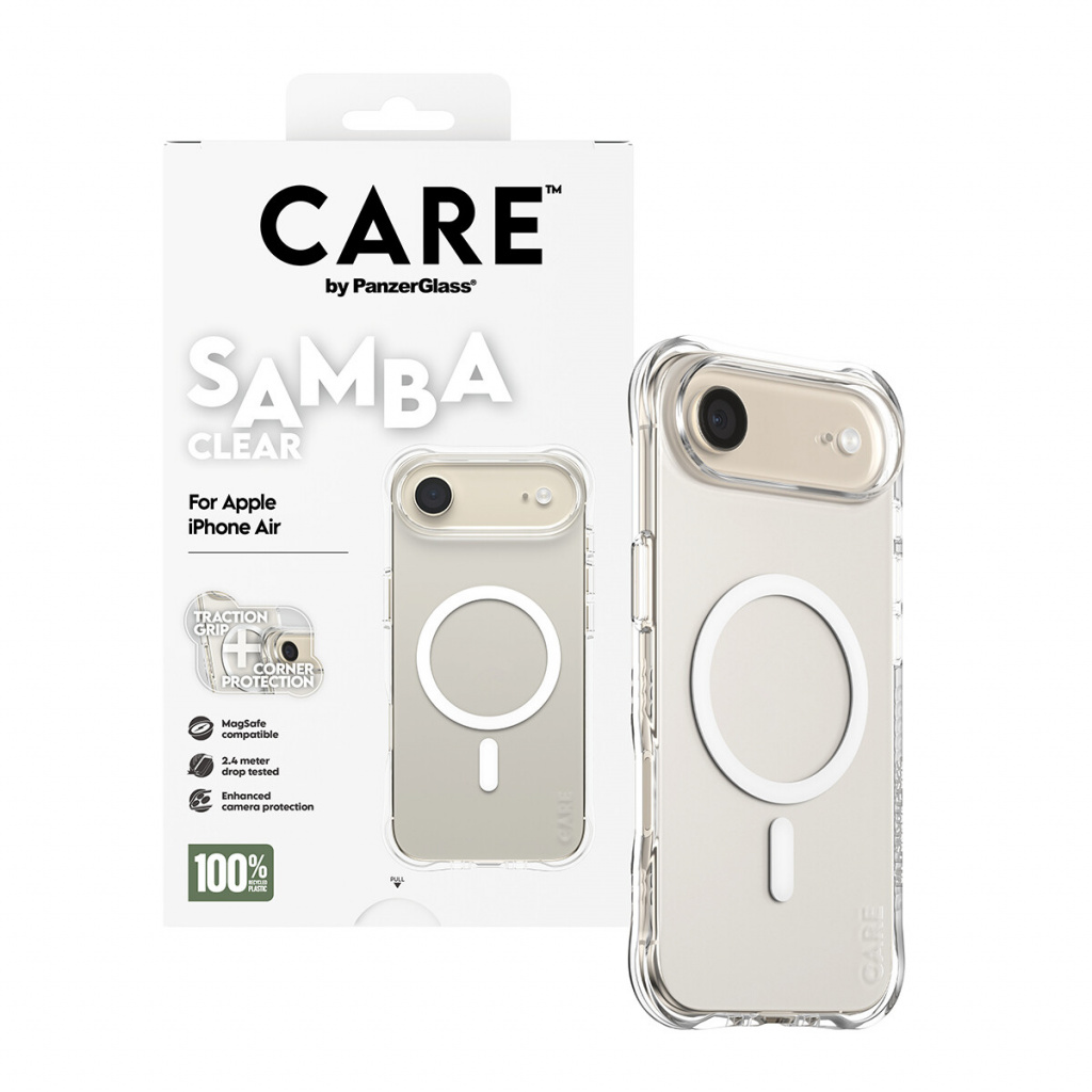 PanzerGlass CARE by ® Fashionable Case Samba Transparent w. White MagSafe iPhone Air mobiele telefoon behuizingen Hoes Transpara - Afbeelding 5