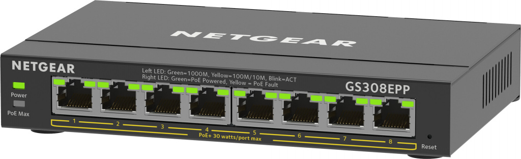NETGEAR 8-Port Gigabit Ethernet High-Power PoE+ Plus Switch (GS308EPP) - Afbeelding 3