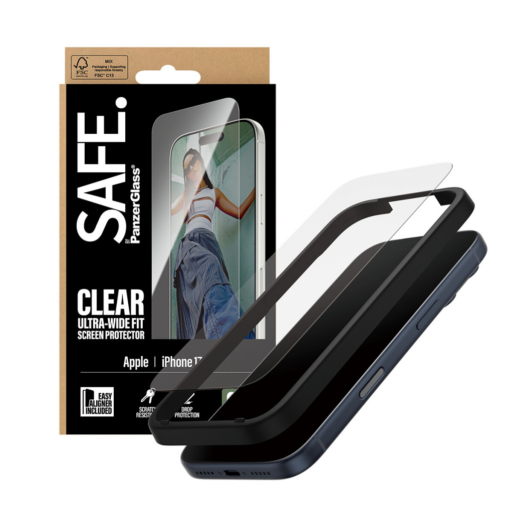 PanzerGlass SAFE. by ® Screen Protector iPhone 17 Pro | Ultra-Wide Fit w. EasyAligner Doorzichtige schermbeschermer Apple 1 stuk - Afbeelding 5