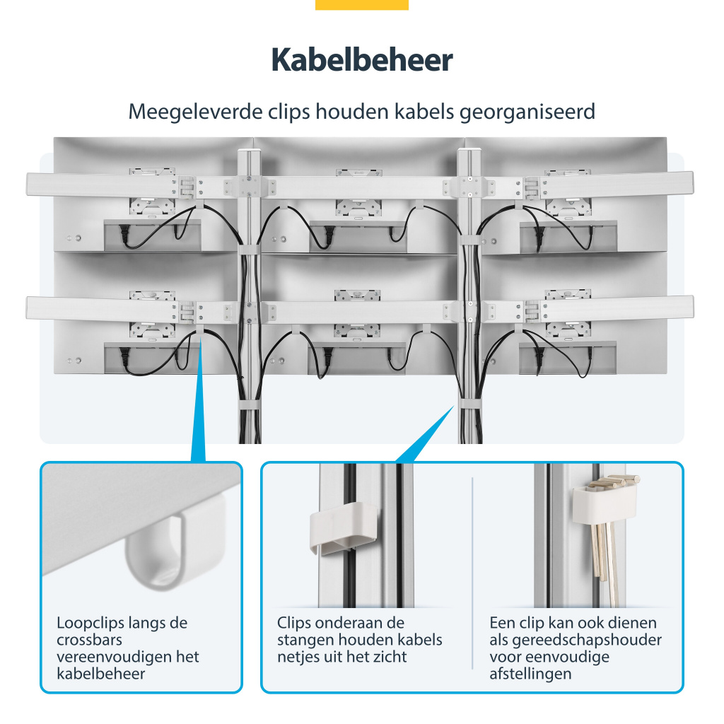 StarTech.com 6-MONITOR-ARM-A flat panel bureau steun 81,3 cm (32") Wit - Afbeelding 15