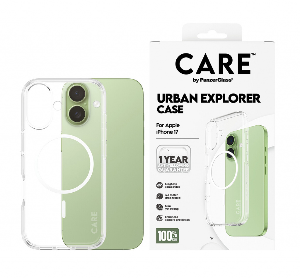 PanzerGlass CARE by ® Flagship Case Transparent Urban Explorer w. White MagSafe iPhone 17 mobiele telefoon behuizingen Hoes Tran - Afbeelding 2