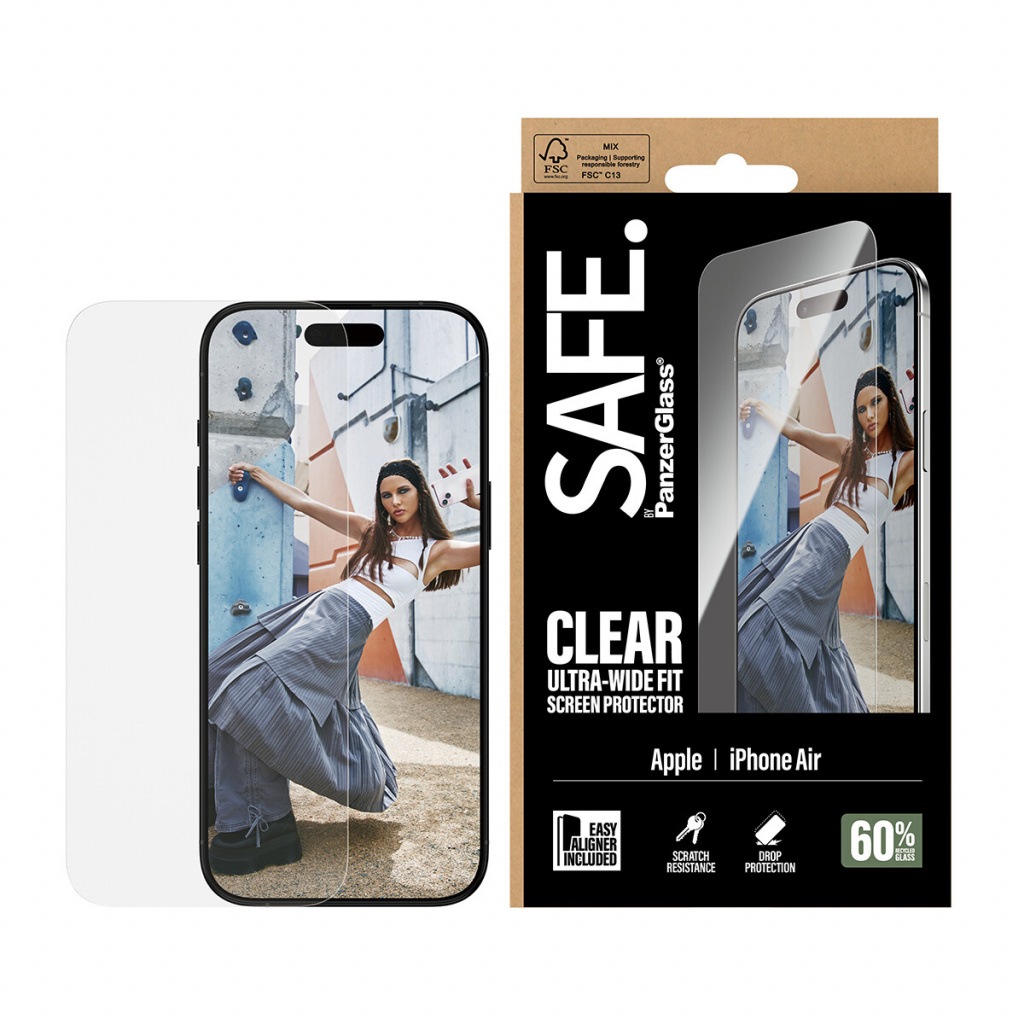 PanzerGlass SAFE. by ® Screen Protector iPhone Air | Ultra-Wide Fit w. EasyAligner Doorzichtige schermbeschermer Apple 1 stuk(s) - Afbeelding 2