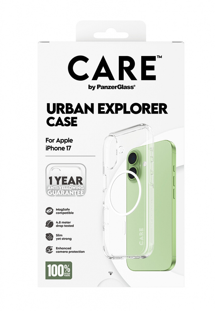 PanzerGlass CARE by ® Flagship Case Transparent Urban Explorer w. White MagSafe iPhone 17 mobiele telefoon behuizingen Hoes Tran - Afbeelding 3