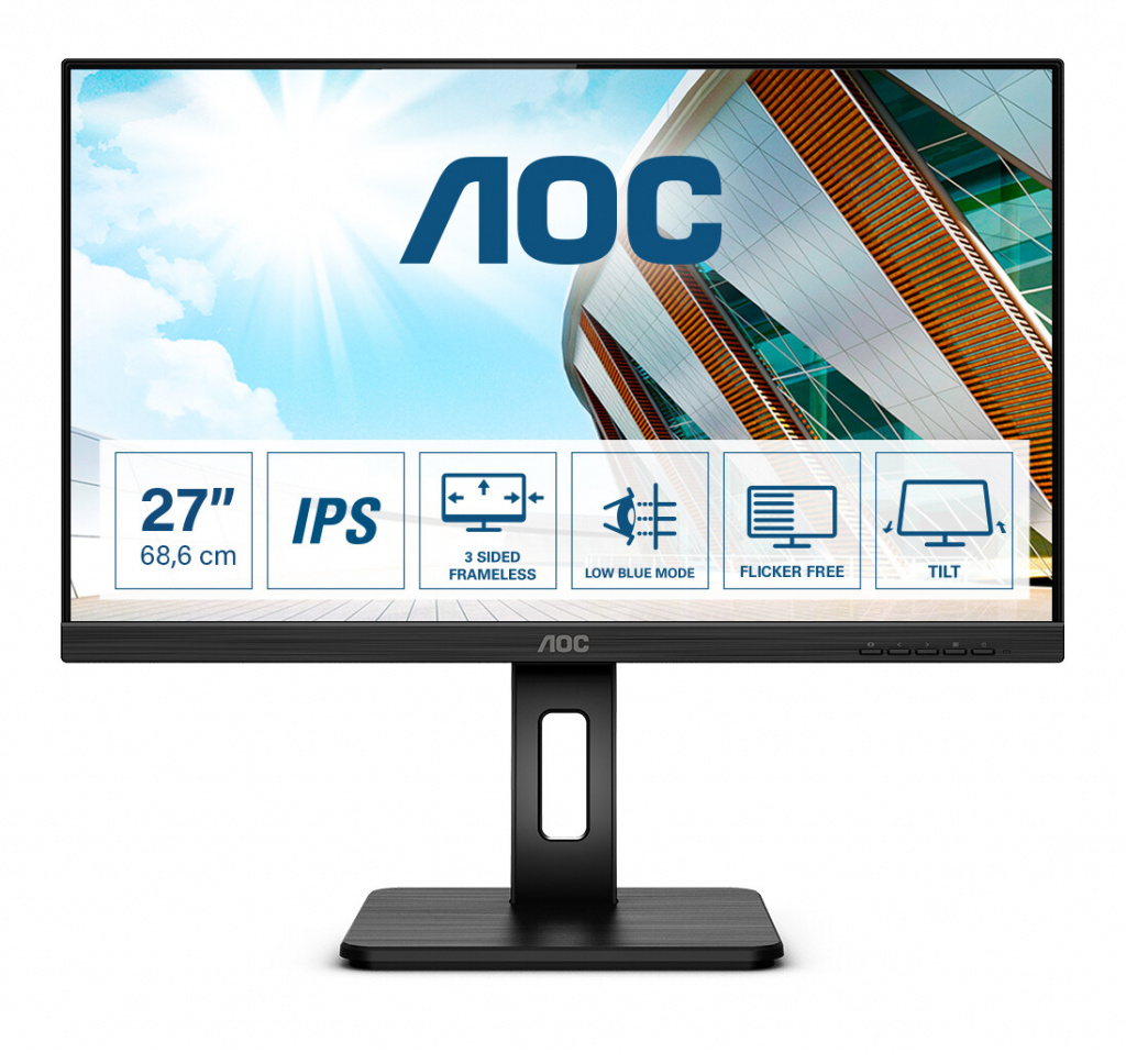 AOC P2 27P2Q computer monitor 68,6 cm (27") 1920 x 1080 Pixels Full HD LED Zwart