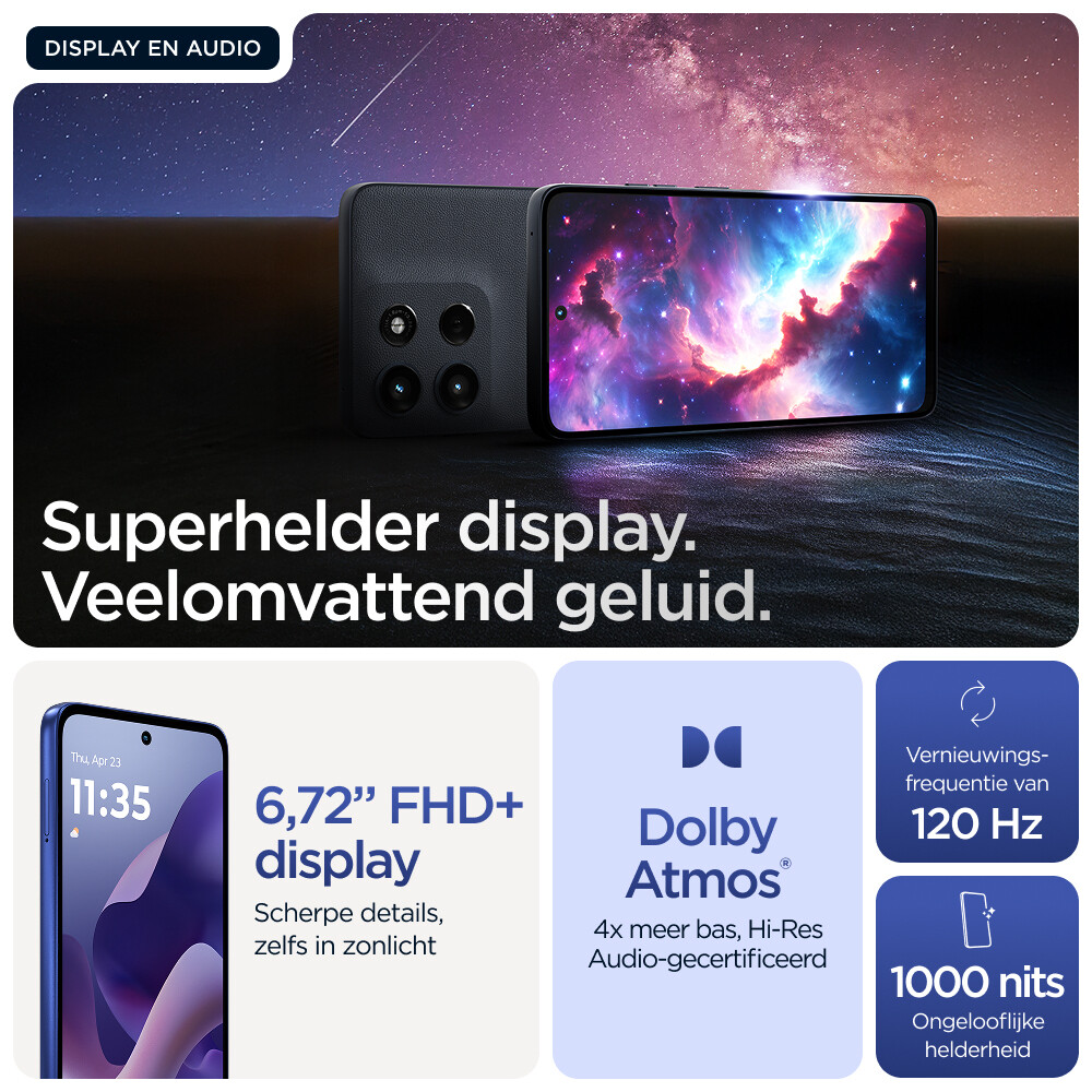 Motorola moto g56 5G 17,1 cm (6.72") Hybride Dual SIM Android 15 USB Type-C 8 GB 256 GB 5200 mAh Blauw - Afbeelding 13