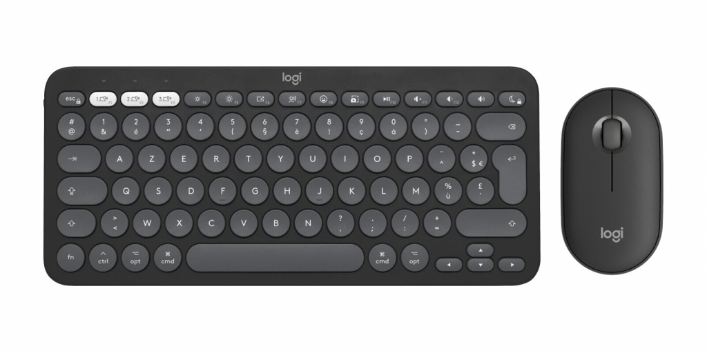 Logitech 920-012214 toetsenbord Inclusief muis Universeel RF-draadloos + Bluetooth AZERTY Frans Grafiet