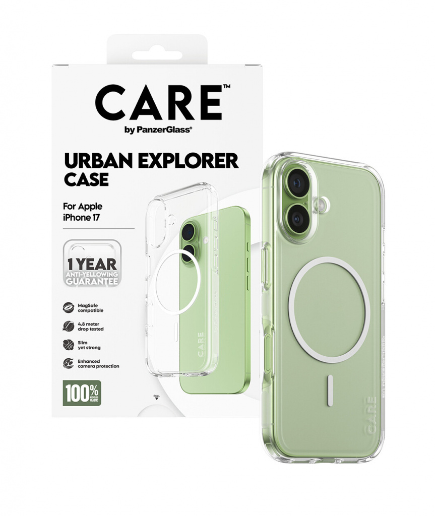 PanzerGlass CARE by ® Flagship Case Transparent Urban Explorer w. White MagSafe iPhone 17 mobiele telefoon behuizingen Hoes Tran - Afbeelding 5