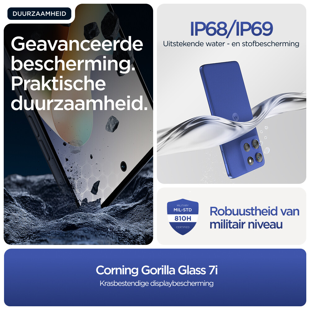 Motorola moto g56 5G 17,1 cm (6.72") Hybride Dual SIM Android 15 USB Type-C 8 GB 256 GB 5200 mAh Blauw - Afbeelding 12