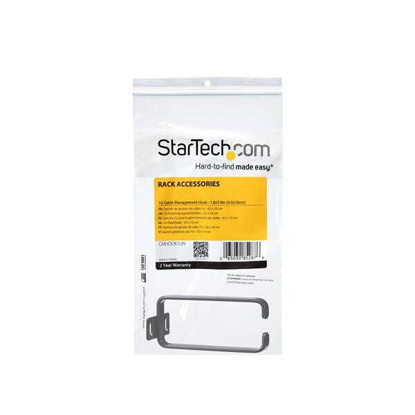 StarTech.com 1U verticale kabel-D-ringhaak voor serverracks - 4,5 x 10 cm - Afbeelding 5