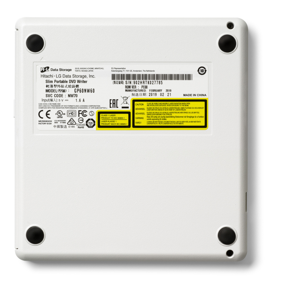 Hitachi-LG Slim Portable DVD-Writer optisch schijfstation DVD±RW Wit - Afbeelding 5