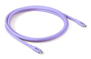 CLUB3D USB C oplaadkabel paars siliconen & tangle-free
