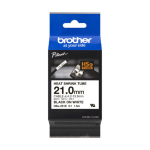 Brother HSE-251E labelprinter-tape Zwart op wit