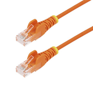 StarTech.com 50cm Dunne CAT6 Ethernet Kabel, Oranje, Snagless, 100W PoE, UTP, LSZH, 28AWG Pure Koperdraad, Slim RJ45 Netwerk Pat