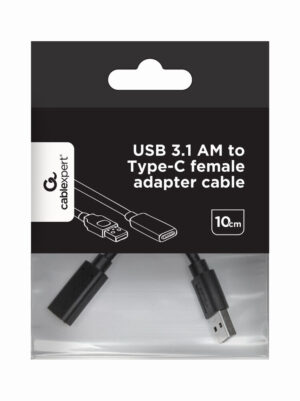 Gembird A-USB3-AMCF-01 USB-kabel USB 3.2 Gen 1 (3.1 Gen 1) 0,1 m USB A USB C Zwart