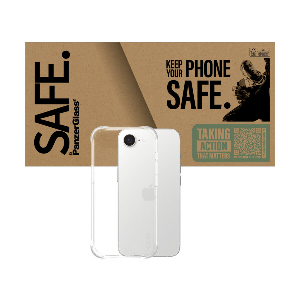 PanzerGlass SAFE. by ® TPU Case Transparent iPhone 16e mobiele telefoon behuizingen Hoes Transparant - Afbeelding 2