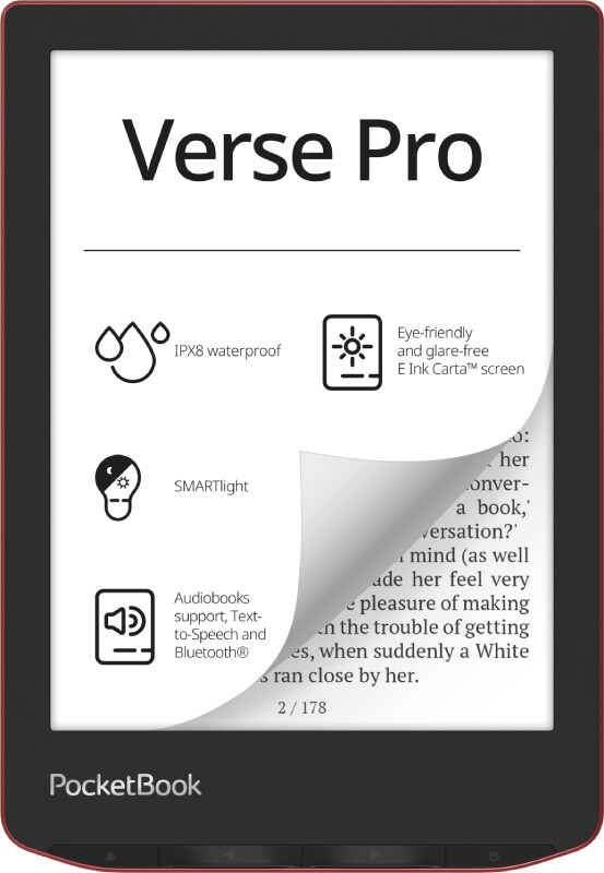PocketBook Verse Pro e-book reader Touchscreen 16 GB Wifi Zwart, Rood - Afbeelding 2