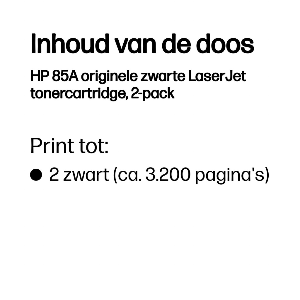 HP 85A originele zwarte LaserJet tonercartridge, 2-pack - Afbeelding 3