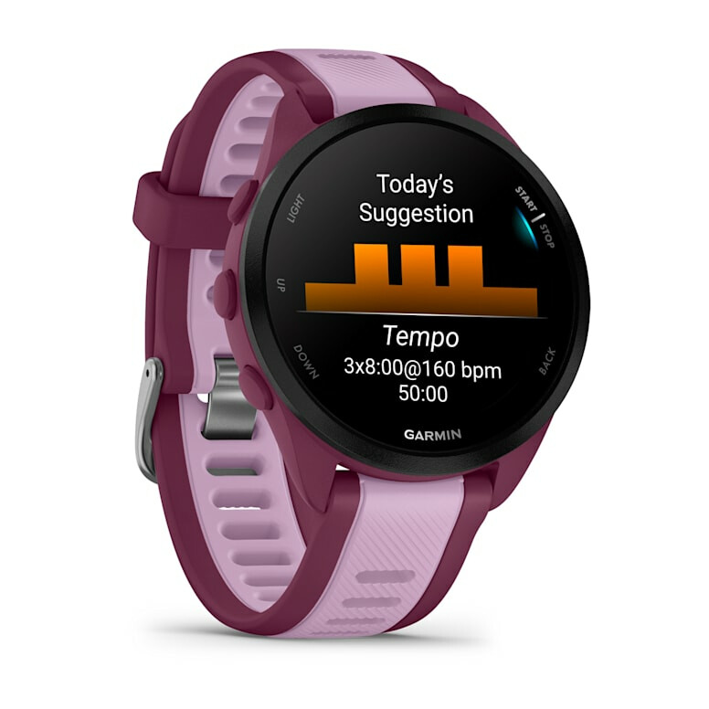 Garmin Forerunner 165 Music 3,05 cm (1.2") AMOLED 43 mm Digitaal 390 x 390 Pixels Touchscreen Paars GPS - Afbeelding 3