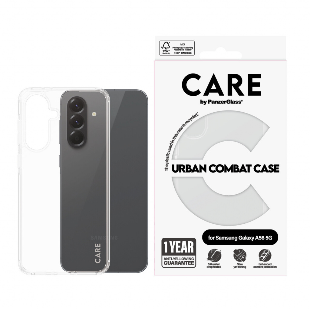 PanzerGlass CARE™ by ® Urban Combat Case Transparent Samsung Galaxy A56 5G mobiele telefoon behuizingen Hoes Transparant - Afbeelding 2