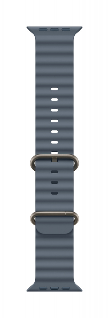 Apple Natural Titanium Finish Band Blauw Fluorelastomeer, Titanium